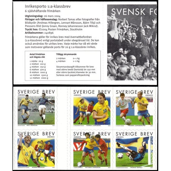 Suecia Sweden C2380 2004 100 aniv de la Asociación Sueca de Fútbol Carnet Autoadhesivos Suecia Sweden C2380 2004 100 aniv de la Asociación Sueca de Fútbol Carnet Autoadhesivos