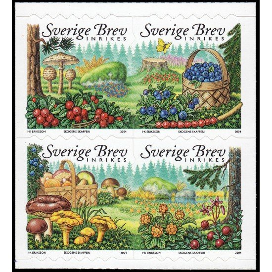 Suecia Sweden 2400/03 2004 Flora Bayas del bosque MNH Suecia Sweden 2400/03 2004 Flora Bayas del bosque MNH