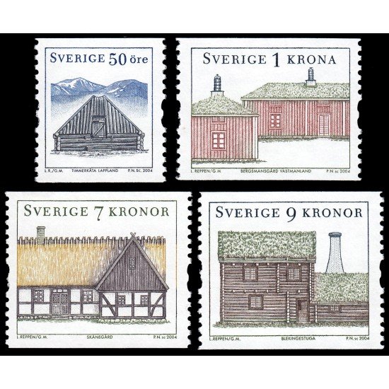 Suecia Sweden 2420/23 2004 Arquitectura Casas tradicionales MNH Suecia Sweden 2420/23 2004 Arquitectura Casas tradicionales MNH