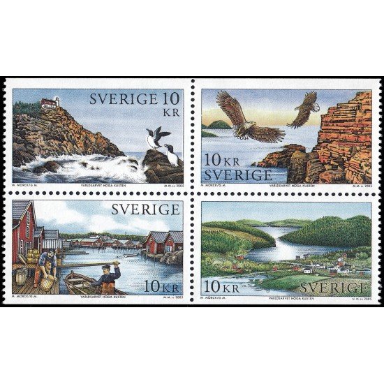 Suecia Sweden 2437/40 2005 Paisajes de la Alta costa de Norland Autoadhesivos Suecia Sweden 2437/40 2005 Paisajes de la Alta costa de Norland Autoadhesivos