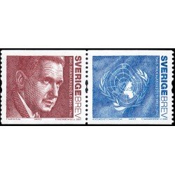 Suecia Sweden 2449/50 2005 Secrretario General de la ONU 1953-61 y bandera con emblema de la ONU MNH Suecia Sweden 2449/50 2005 Secrretario General de la ONU 1953-61 y bandera con emblema de la ONU MNH