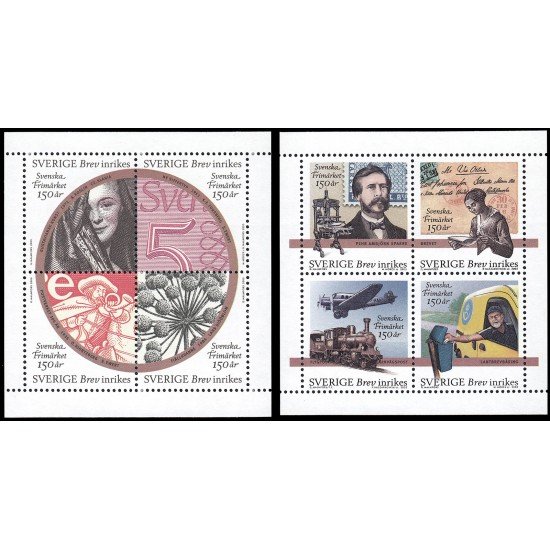 Suecia Sweden 2451/58 2005 150 aniv. primeros sellos de Suecia MNH Suecia Sweden 2451/58 2005 150 aniv. primeros sellos de Suecia MNH