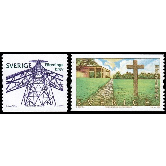 Suecia Sweden 2481/82 2005 Patrimonio mundial Estación de radio Grimeton Cementerio de Skogskirkogarden MNH Suecia Sweden 2481/82 2005 Patrimonio mundial Estación de radio Grimeton Cementerio de Skogskirkogarden MNH