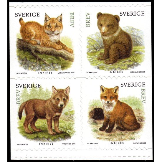 Suecia Sweden 2477/80 2005 Fauna Cachorros de animales salvajes Autoadhesivos Suecia Sweden 2477/80 2005 Fauna Cachorros de animales salvajes Autoadhesivos