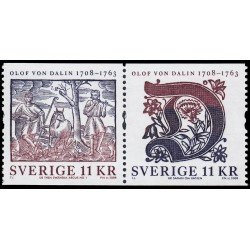 Suecia Sweden 2609/10 2008 Personalidades Olof von Dalin escritor y historiador MNH Suecia Sweden 2609/10 2008 Personalidades Olof von Dalin escritor y historiador MNH