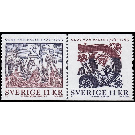 Suecia Sweden 2609/10 2008 Personalidades Olof von Dalin escritor y historiador MNH