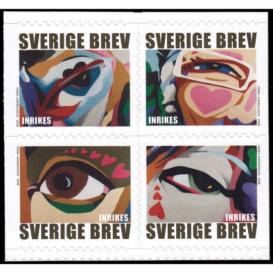Suecia Sweden 2611/14 2008 Arte Pintura Ojos Autoadhesivos Suecia Sweden 2611/14 2008 Arte Pintura Ojos Autoadhesivos