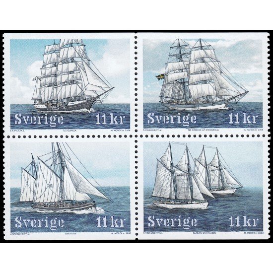 Suecia Sweden 2623/26 2008 Buques-escuela Veleros MNH