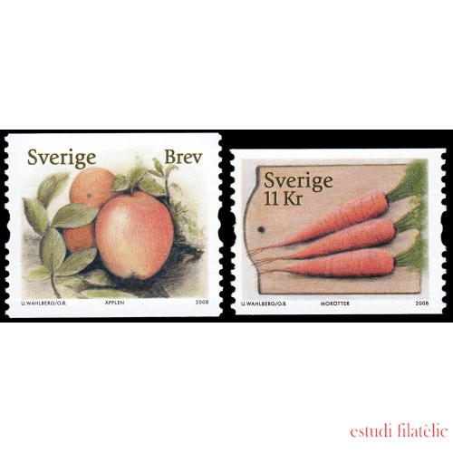 Suecia Sweden 2634/35 2008 Flora Legumbres y frutas de agricultura orgánica MNH