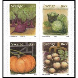 Suecia Sweden 2636/39 2008 Flora Legumbres y frutas de agricultura orgánica Autoadhesivos Suecia Sweden 2636/39 2008 Flora Legumbres y frutas de agricultura orgánica Autoadhesivos