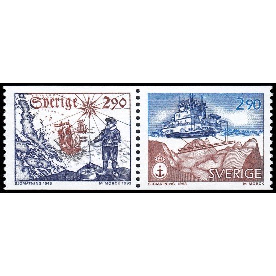 Suecia Sweden 1779/80 1993 350 aniv. de la creación del Servicio hidrográfico MNH Suecia Sweden 1779/80 1993 350 aniv. de la creación del Servicio hidrográfico MNH