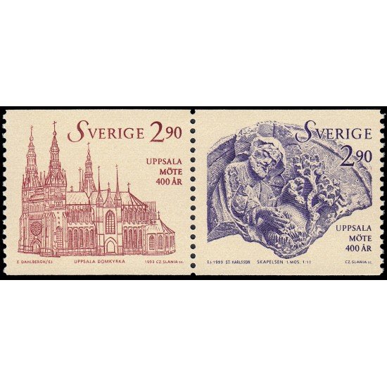 Suecia Sweden 1752/53 1993 400 aniv. del sínodo de Upsala MNH Suecia Sweden 1752/53 1993 400 aniv. del sínodo de Upsala MNH