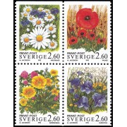 Suecia Sweden 1763/66 1993 Tarifa reducida Flores campestres MNH