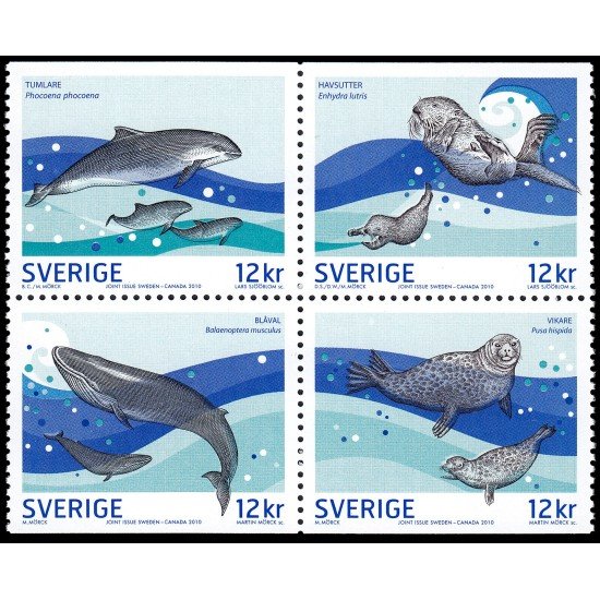 Suecia Sweden 2741/44 2010 Fauna Mamíferos marinos MNH Suecia Sweden 2741/44 2010 Fauna Mamíferos marinos MNH