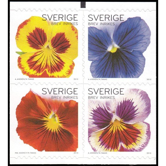 Suecia Sweden 2737/40 2010 Flores Pensamientos Autoadhesivos