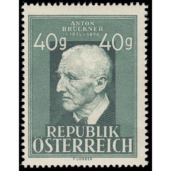 Österreich Austria 772 1949 125 aniv. del nacimiento del compositor A. Bruckner MNH Österreich Austria 772 1949 125 aniv. del nacimiento del compositor A. Bruckner MNH