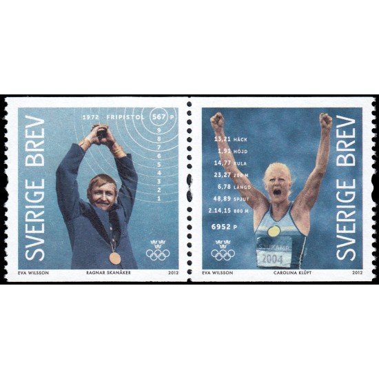 Suecia Sweden 2863/64 2012 Personalidades Deportistas suecos con medallas de oro en Juegos Olímpicos MNH Suecia Sweden 2863/64 2012 Personalidades Deportistas suecos con medallas de oro en Juegos Olímpicos MNH