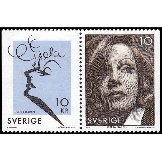 Suecia Sweden 2475/76 2005 Personalidades Centenario del nacimiento de la actriz Greta Garbo MNH Suecia Sweden 2475/76 2005 Personalidades Centenario del nacimiento de la actriz Greta Garbo MNH