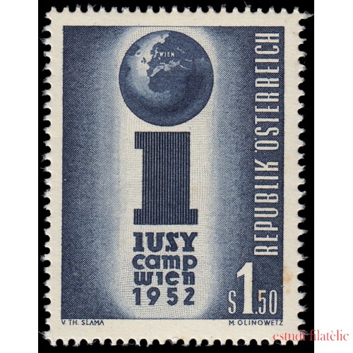 Österreich Austria 814 1952 Reusión de la IUSY--jóvenes socialistas- MNH