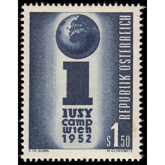 Österreich Austria 814 1952 Reunión de la IUSY -jóvenes socialistas- MNH Österreich Austria 814 1952 Reunión de la IUSY -jóvenes socialistas- MNH