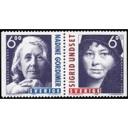 Suecia Sweden 2064/65 1998 Premios Nobel de literatura Nadine Gordimer y Sigrid Undset MNH