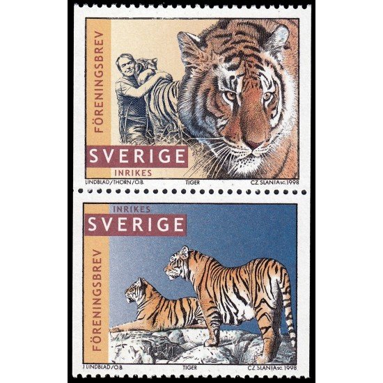 Suecia Sweden 2017/18 1998 Tigrres de Jan Lindblad fotográfo de la vida salvaje MNH Suecia Sweden 2017/18 1998 Tigrres de Jan Lindblad fotográfo de la vida salvaje MNH