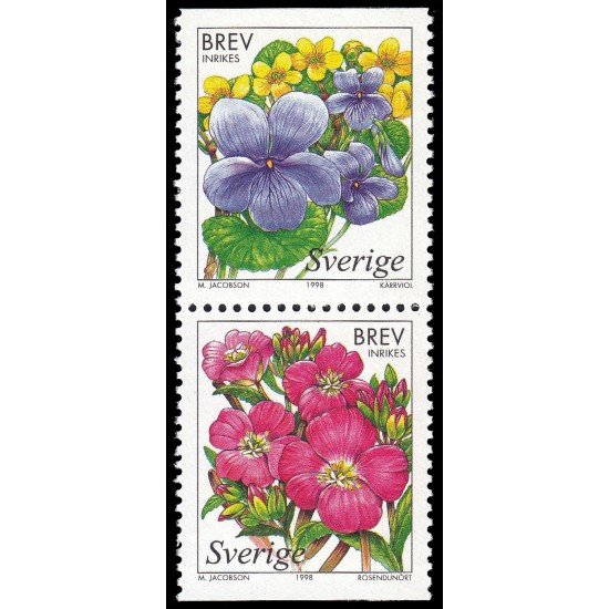 Suecia Sweden 2043/44 1998 Flora Flor de pantano MNH Suecia Sweden 2043/44 1998 Flora Flor de pantano MNH