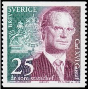 Suecia Sweden 2045 1998 25 aniv. reinado del rey Carlos Gustavo XVI MNH