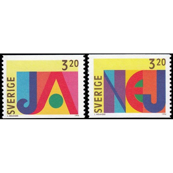 Suecia Sweden 1834/35 1994 Referéndum para la adhesión al Mercado Común MNH Suecia Sweden 1834/35 1994 Referéndum para la adhesión al Mercado Común MNH