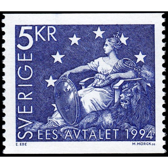 Suecia Sweden 1793 1994 Adhesión de Suecia a la C.E.E. Comunidad Económica Europea MNH Suecia Sweden 1793 1994 Adhesión de Suecia a la C.E.E. Comunidad Económica Europea MNH