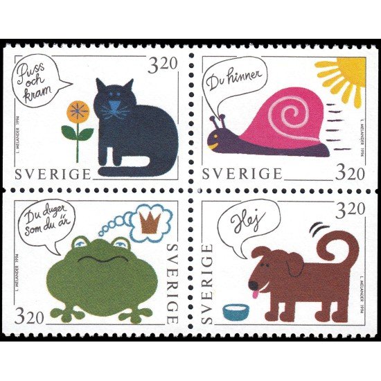 Suecia Sweden 1818/21 1994 Sellos de saludo y felicitaciones MNH Suecia Sweden 1818/21 1994 Sellos de saludo y felicitaciones MNH