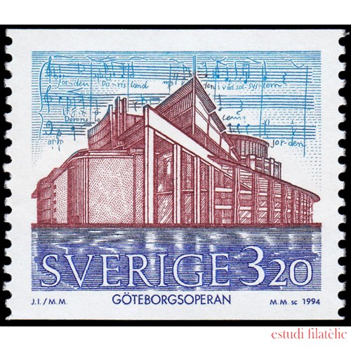 Suecia Sweden 1826 1994 Inauguración de la Ópera de Goteborg MNH
