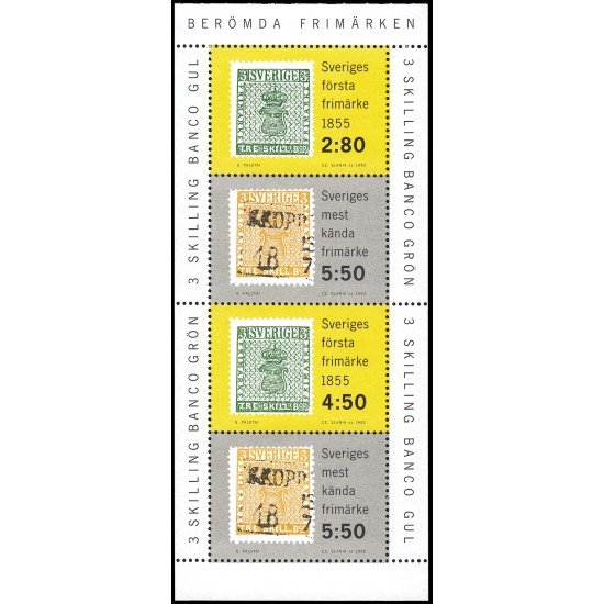 Suecia Sweden 1694/96 1992 Año del sello postal Sellos famosos MNH Suecia Sweden 1694/96 1992 Año del sello postal Sellos famosos MNH