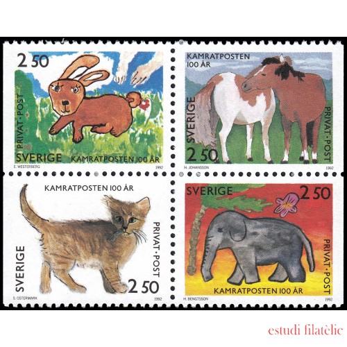 FAU5 Suecia Sweden 1699/02 1992 Tarifas reducidas Centenario de la revista infantil Kamratposten MNH