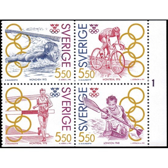 Suecia Sweden 1703/06 1992 Campeones suecos con medalla de oro en los Juegos olímpicos MNH Suecia Sweden 1703/06 1992 Campeones suecos con medalla de oro en los Juegos olímpicos MNH