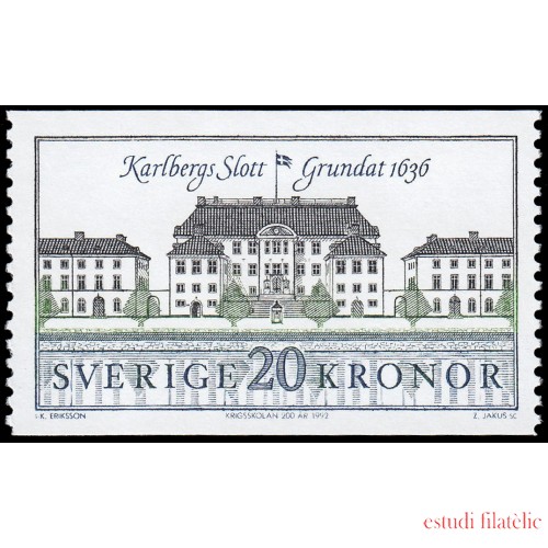 Suecia Sweden 1707 1992 Castillo de Kalberg Escuela de guerra después de 1792 MNH