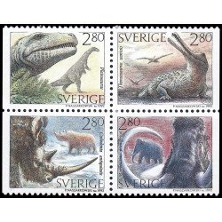 Suecia Sweden 1720/23 1992 Día del sello Animales prehistóricos MNH Suecia Sweden 1720/23 1992 Día del sello Animales prehistóricos MNH