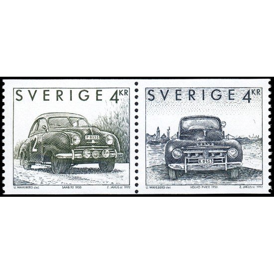 Suecia Sweden 1728/29 1992 Automóviles suecos MNH Suecia Sweden 1728/29 1992 Automóviles suecos MNH