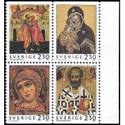 Suecia Sweden 1730/33 1992 Navidad Iconos Emisión conjunta Rusia-Suecia MNH