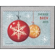 Suecia Sweden 3064 2015 Navidad Bolas para el abeto Autoadhesivo