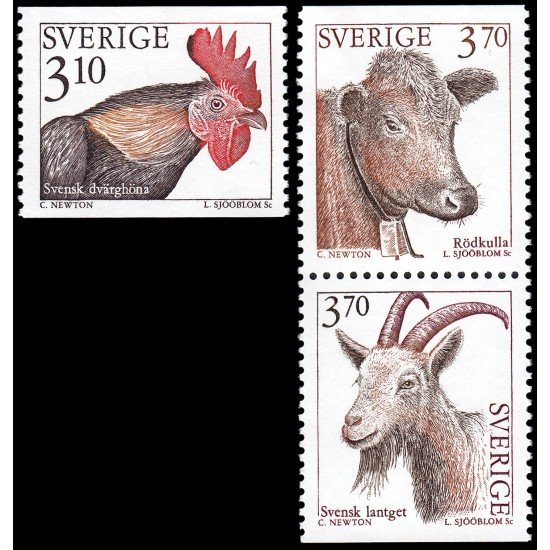 Suecia Sweden 1841/43 1995 Fauna Animales de cría MNH Suecia Sweden 1841/43 1995 Fauna Animales de cría MNH