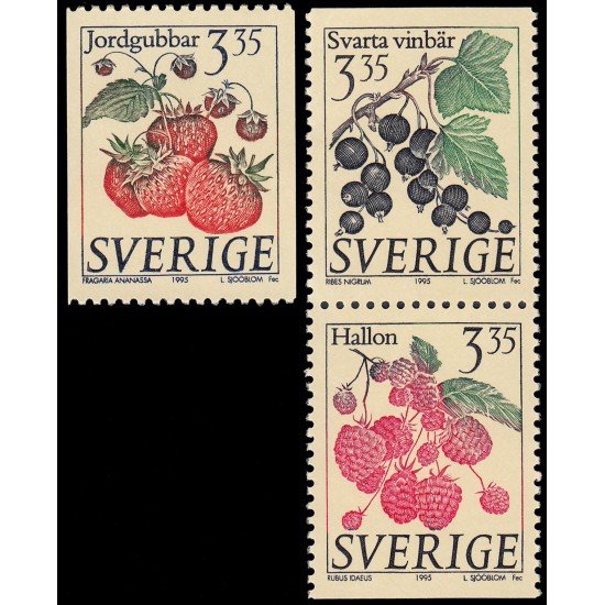 Suecia Sweden 1844/46 1995 Frutas MNH Suecia Sweden 1844/46 1995 Frutas MNH