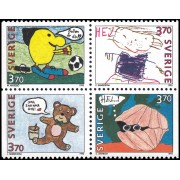 Suecia Sweden 1877/80 1995 Sellos con mensajes Dibujos infantiles MNH