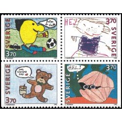 Suecia Sweden 1877/80 1995 Sellos con mensajes Dibujos infantiles MNH Suecia Sweden 1877/80 1995 Sellos con mensajes Dibujos infantiles MNH