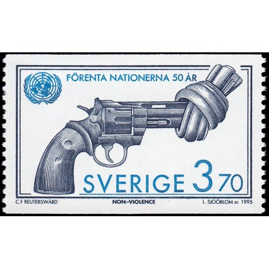 Suecia Sweden 1881 1995 50 aniv. de la creación de la ONU obra del escultor sueco Karl Fredick Reutersward MNH Suecia Sweden 1881 1995 50 aniv. de la creación de la ONU obra del escultor sueco Karl Fredick Reutersward MNH