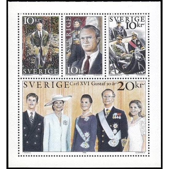 Suecia Sweden 1915/18 1996 50 aniv. del Rey Carlos Gustavo XVI MNH Suecia Sweden 1915/18 1996 50 aniv. del Rey Carlos Gustavo XVI MNH