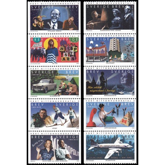 Suecia Sweden 2084/93 1999 Siglo XX MNH