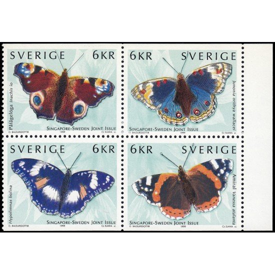 Suecia Sweden 2107/10 1999 Fauna Mariposas MNH Suecia Sweden 2107/10 1999 Fauna Mariposas MNH