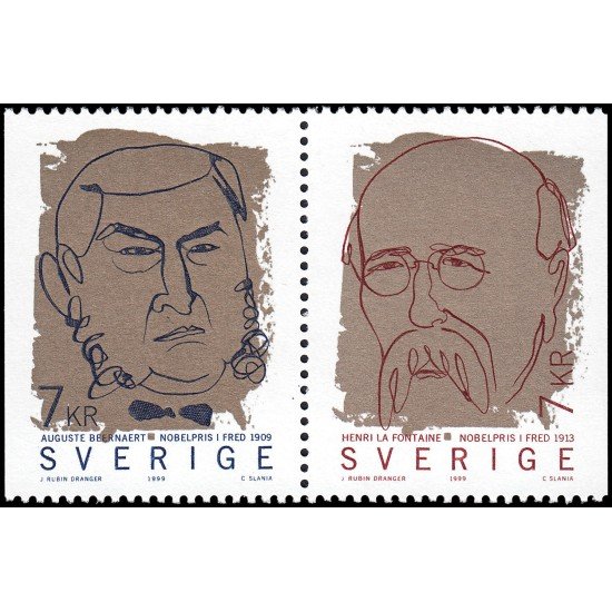 Suecia Sweden 2123/24 1999 Premios Nobel Emisión conjunta con Bélgica MNH Suecia Sweden 2123/24 1999 Premios Nobel Emisión conjunta con Bélgica MNH