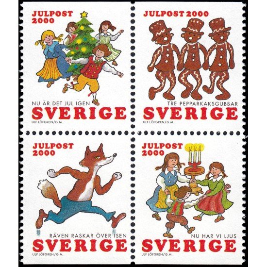 Suecia Sweden 2185/88 2000 Canción de Navidad MNH Suecia Sweden 2185/88 2000 Canción de Navidad MNH